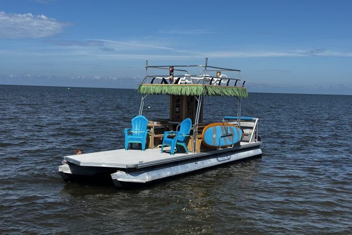 a small boat in a body of water