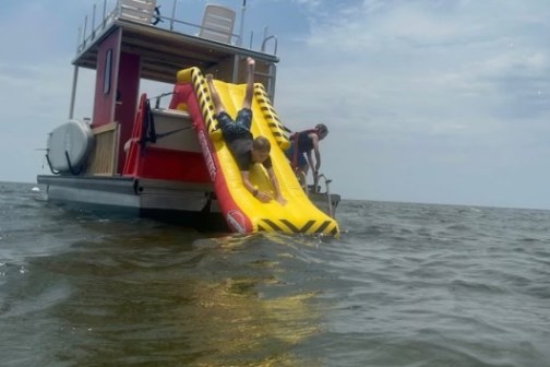 a small boat in a body of water